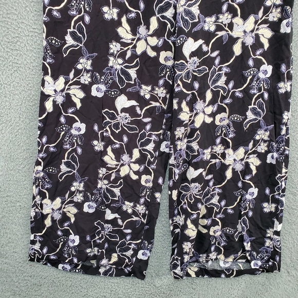 Ellos Wide-Leg Pants Pull On Soft Elastic Waist Plus Size 14/16 Floral W Pockets - Picture 4 of 10
